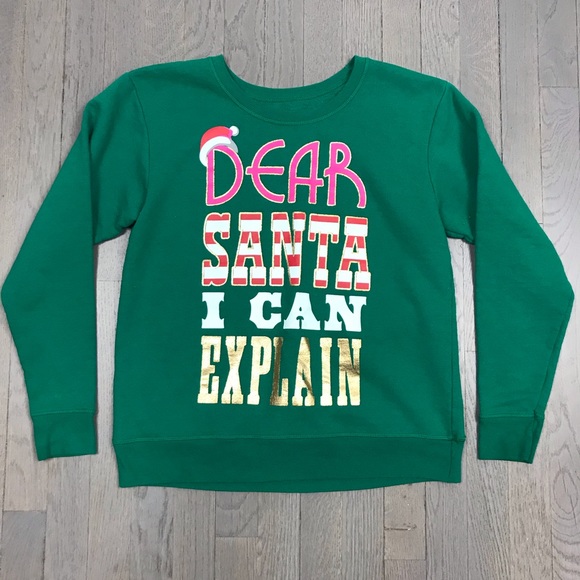 Hanes Tops - Ugly Christmas Sweater Dear Santa I Can Explain